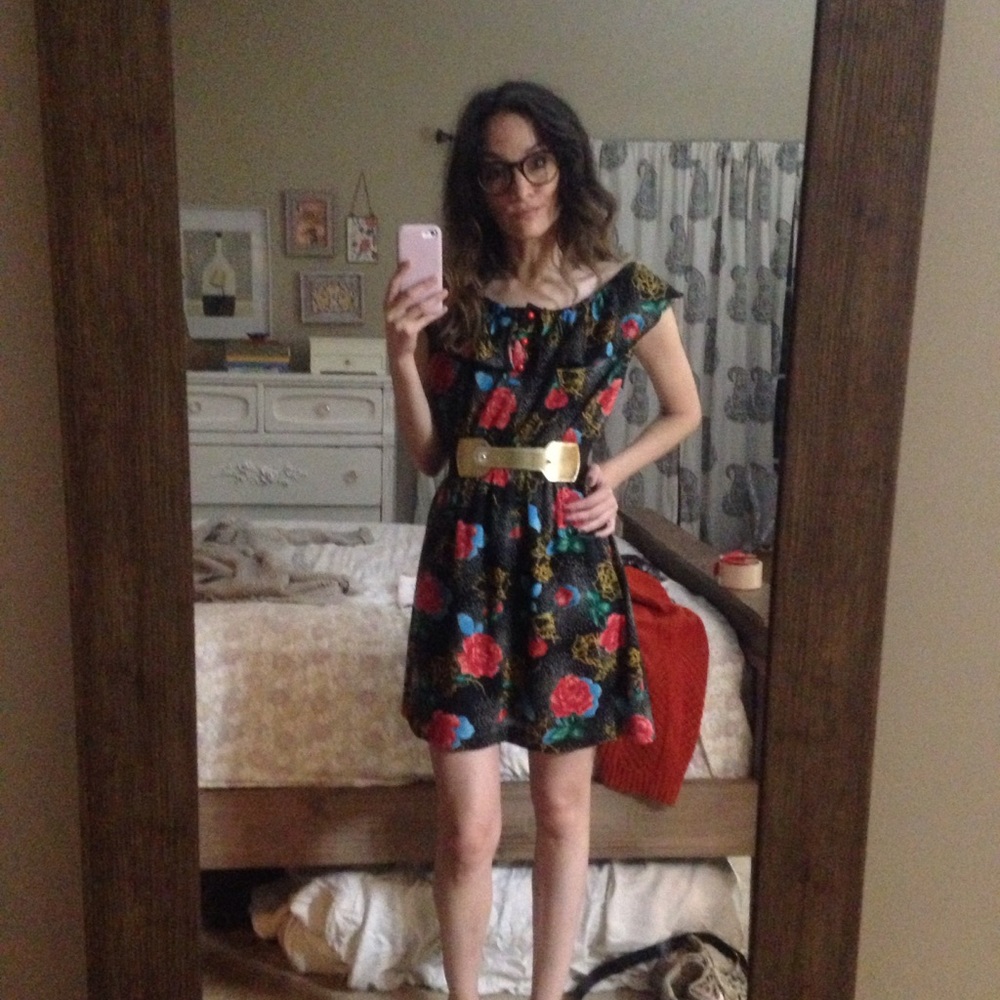 Orion London UK floral ruffle dress S XS